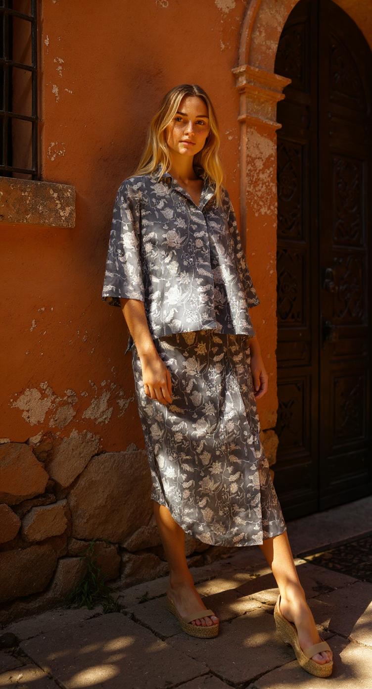 Shirt and Slit Skirt Set "Dhunki"