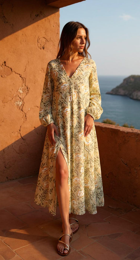 Long Sleeve Slit Dress "Chandani"